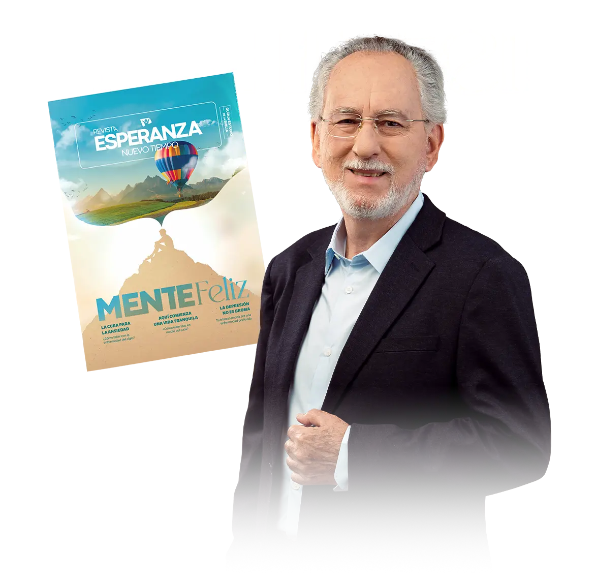 Dr. cesar vasconcelos con revista mente feliz